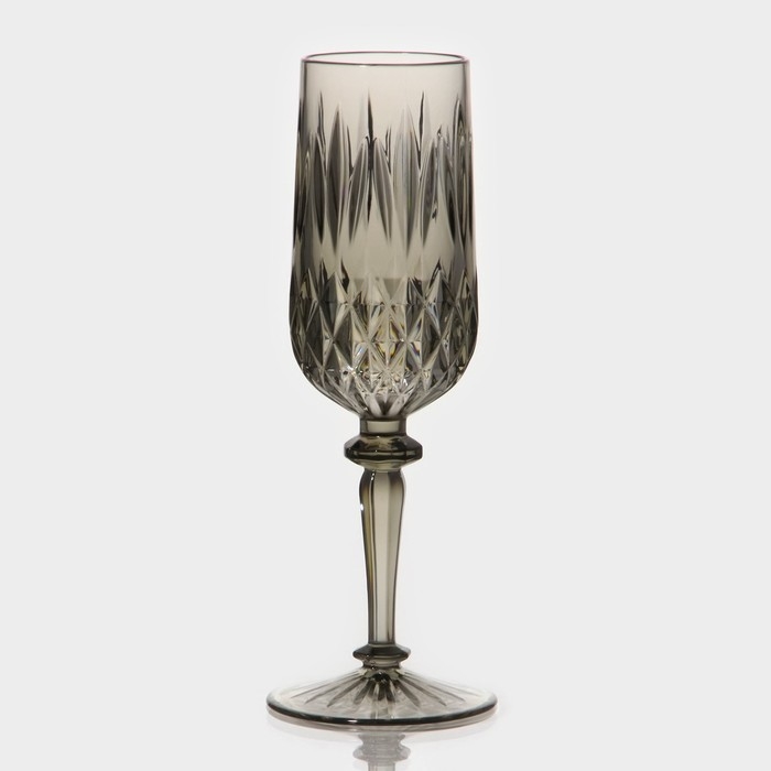 Бокал &laquo;Грани&raquo;, 200 мл, 7,6&times;21,5 см, цвет серый