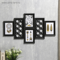 Фоторамка пластик на 4 фото 10х15 см "Узор" чёрная 35х62х2 см Фоторамка пластик на 4 фото 10х15 см "Узор" чёрная 35х62х2 см