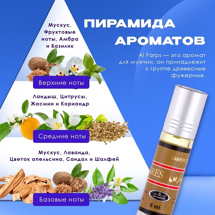 Духи масляные мужские Al Farps, 6 мл