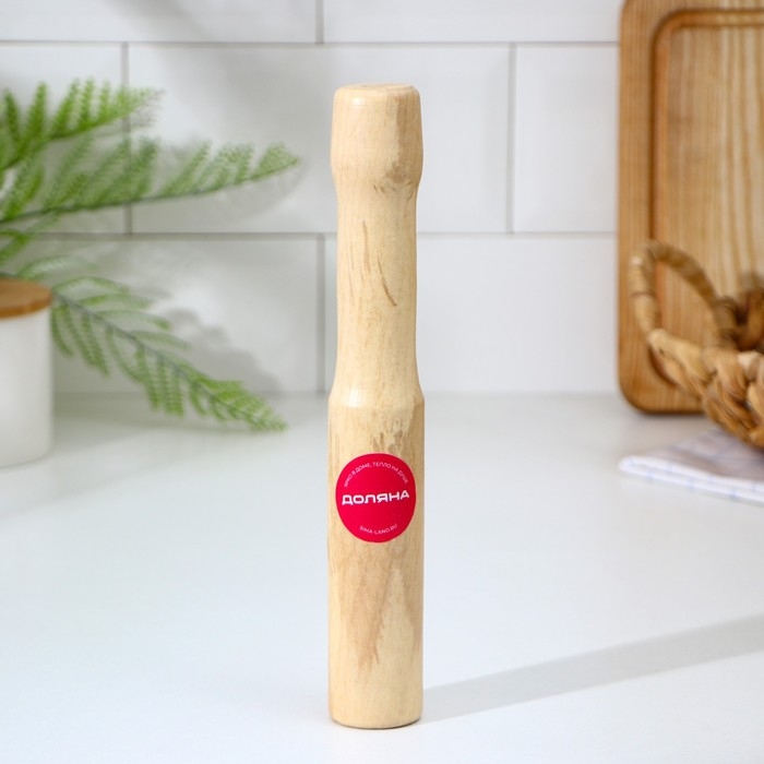 Толкушка &laquo;Картофелемялка&raquo;, 24,5&times;4,5 см, диаметр рабочей части 3,5 см, бук