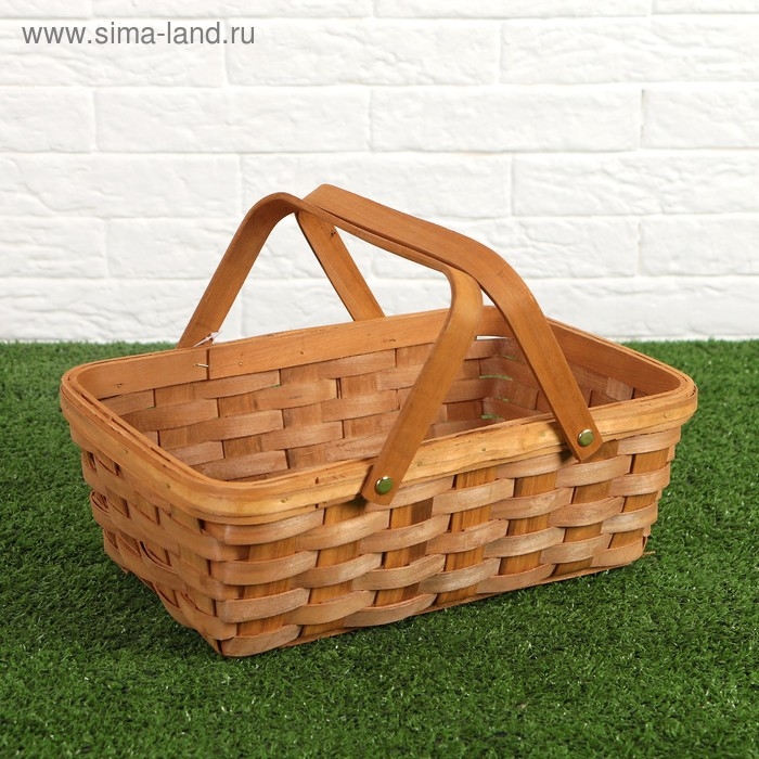 Корзинка &laquo;Лукошко&raquo;, 31,5&times;21,5&times;12/25,5 см, орех, шпон
