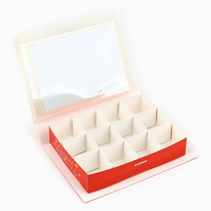 Коробка под 12 конфет с ячейками «Аромат праздника» 18.8 х 13.5 х 3.5 см, Новый год Коробка под 12 конфет с ячейками «Аромат праздника» 18.8 х 13.5 х 3.5 см, Новый год