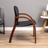 Стул "ДЖУНО" экокожа черная/дерево