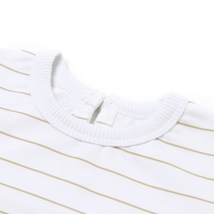 Лонгслив детский MINAKU: Basic Line BABY, цвет белый/бежевый, рост 80-86