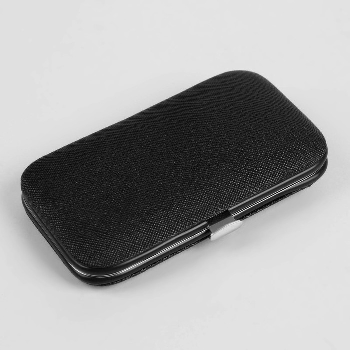 Набор маникюрный &laquo;Фактура&raquo;, 8 предметов, в футляре, цвет чёрный