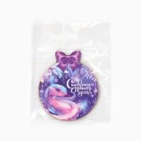 Магнит новогодний деревянный &laquo;Новый год: Сказачного года, змейка&raquo;, 6.9 х 8 см