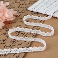 Кружево вязаное, 8 мм &times; 15 &plusmn; 1 м, цвет белый