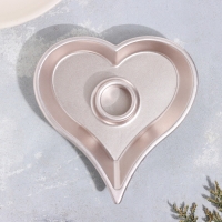 Подсвечник "Сердце" из гипса,14х2,5см,шампань Подсвечник "Сердце" из гипса,14х2,5см,шампань