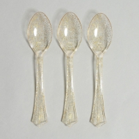 Ложки пластиковые &laquo;Блеск&raquo;, в наборе 12 штук, цвет золото