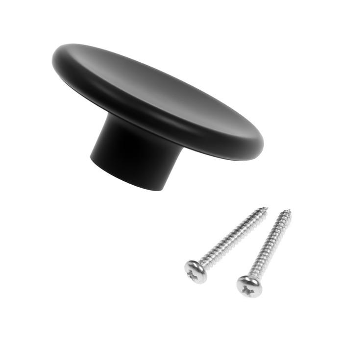 Ручка кнопка К-16, без покрытия, цвет черный