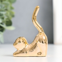 Сувенир керамика "Кот - потягушки" золото 5,5х2,4х7,8 см Сувенир керамика "Кот - потягушки" золото 5,5х2,4х7,8 см