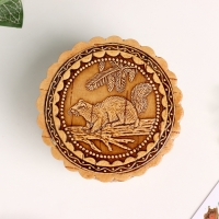 Шкатулка "Соболь" , с окантовкой, 80 х 40 мм, береста Шкатулка "Соболь" , с окантовкой, 80 х 40 мм, береста