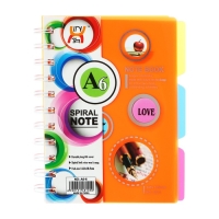 Блокнот на гребне А6, 100 листов, линия, обложка пластик, с разделителями, Ассорти МИКС Блокнот на гребне А6, 100 листов, линия, обложка пластик, с разделителями, Ассорти МИКС