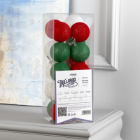 Гирлянда &laquo;Нить&raquo; 5 м с насадками &laquo;Клубки лесные&raquo;, IP20, прозрачная нить, 20 LED, свечение белое, 220 В