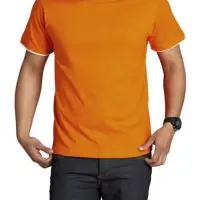 Футболка мужская с контрастной отделкой Madison 170, оранжевый/белый, размер L