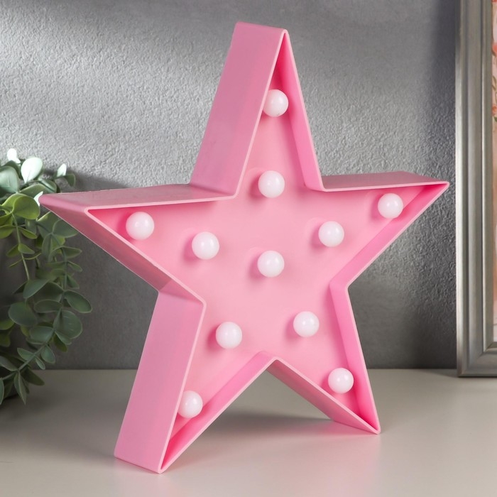 Ночник пластик от батареек 2АА Ночник пластик от батареек 2АА "Звезда" МИКС 24х23х5 см RISALUX