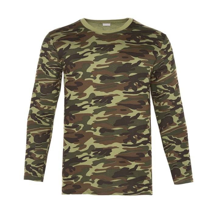 Лонгслив мужской с начёсом, цвет камуфляж тёмно-зелёный, размер 48 Лонгслив мужской с начёсом, цвет камуфляж тёмно-зелёный, размер 48