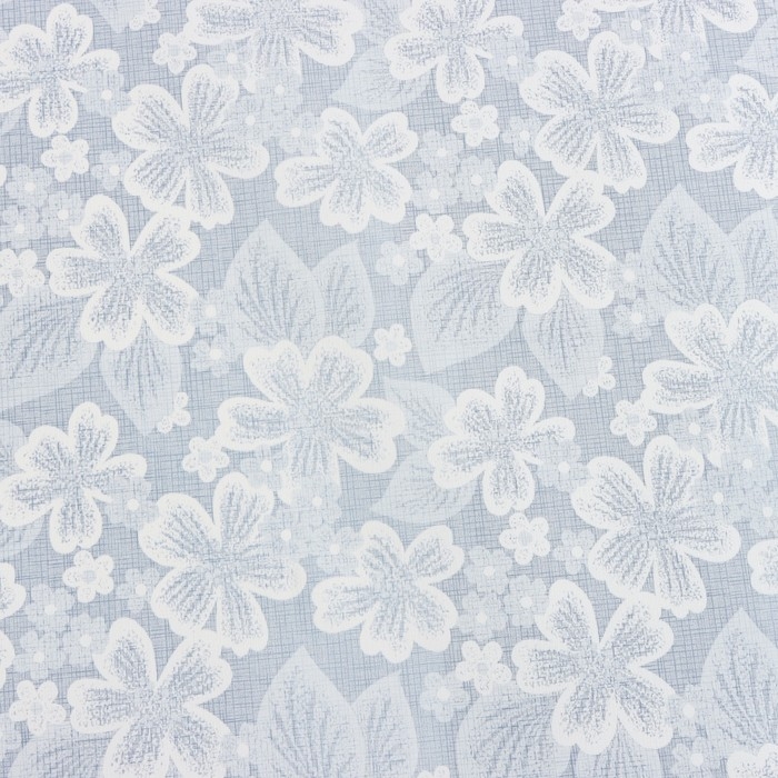 Клеёнка рулонная с тиснением &laquo;Клевер&raquo;, ширина 125 см, рулон 25 м, цвет синий