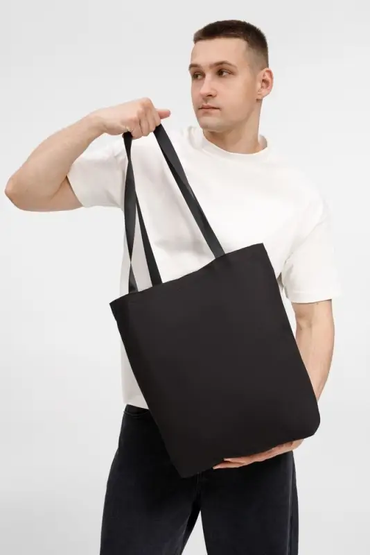 Шопер B5, черный с черными ручками