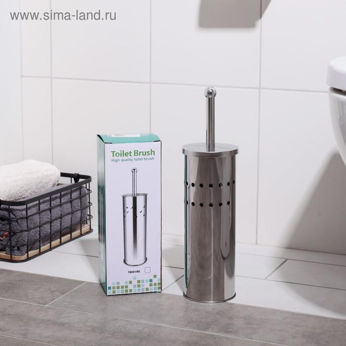 Ёршик для унитаза с подставкой, 10×10×37 см, цвет хром Ёршик для унитаза с подставкой, 10×10×37 см, цвет хром