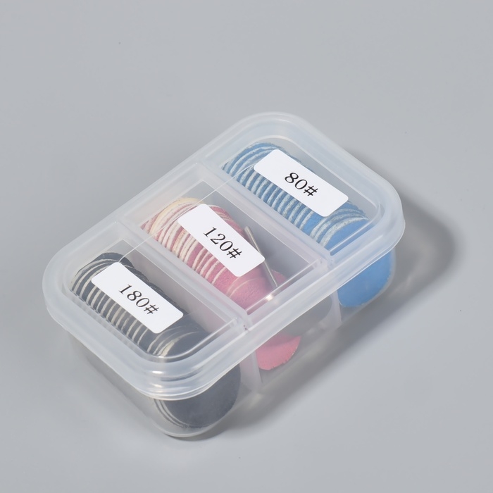 Набор для аппаратного педикюра, основа, диски 60 шт, d 25 мм, абразивность 80/120/180 Набор для аппаратного педикюра, основа, диски 60 шт, d 25 мм, абразивность 80/120/180