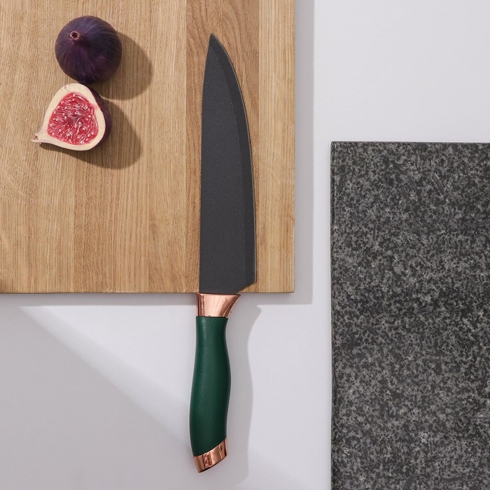 Нож шеф Доляна &laquo;Эсмиральда&raquo;, шеф, лезвие 20 см, цвет зелёный