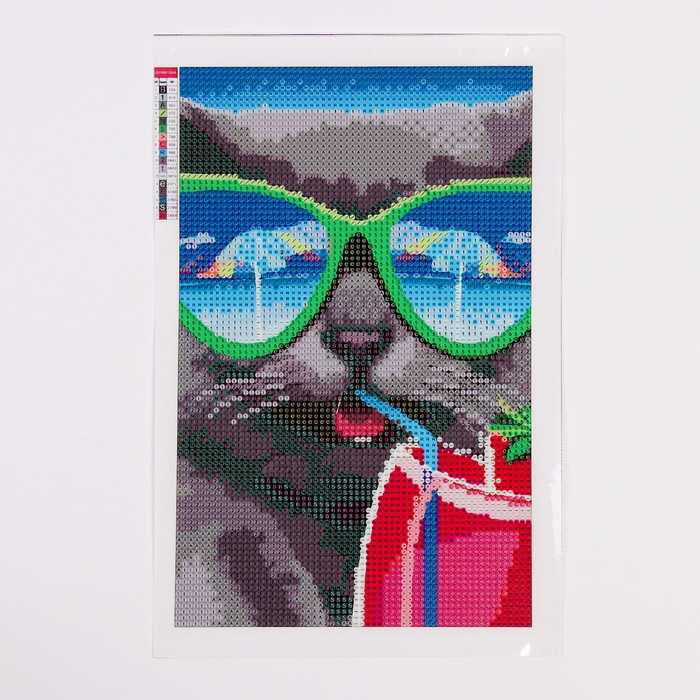 Алмазная мозаика с полным заполнением на холсте &laquo;Кот&raquo;&lrm;, 20 х 30 см