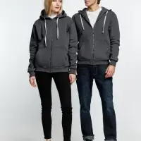 Толстовка на молнии с капюшоном Siverga Heavy, темно-серая (графит), размер XS