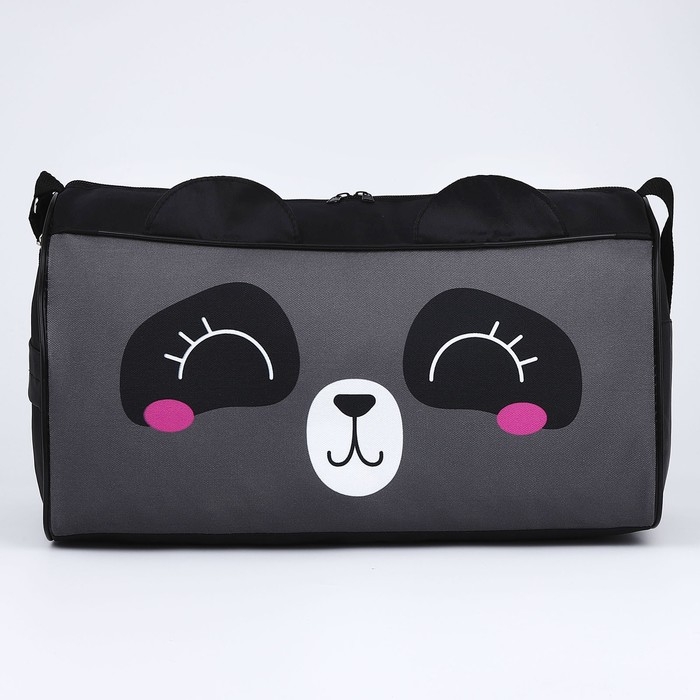 Сумка детская спортивная для девочки &laquo;Панда с ушками&raquo;, 40х21х24 см, цвет чёрный