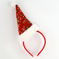 Карнавальный ободок новогодний для волос детский «Колпак», красный Карнавальный ободок новогодний для волос детский «Колпак», красный