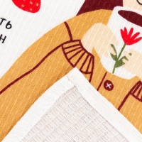 Полотенце кухонное Доляна «Дома не скучно» 35х60 см, 100% хл, 160г/м2 Полотенце кухонное Доляна «Дома не скучно» 35х60 см, 100% хл, 160г/м2