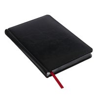 Ежедневник недатированный А5+, 136 листов Sidney Nebraska, твёрдая обложка, искусственная кожа, серебряный срез, чёрный