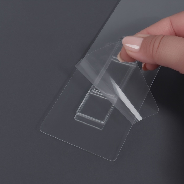 Органайзер для хранения, навесной, 1 секция, с клеевой основой, 35 &times; 10 &times; 7,5 см, цвет полупрозрачный/белый