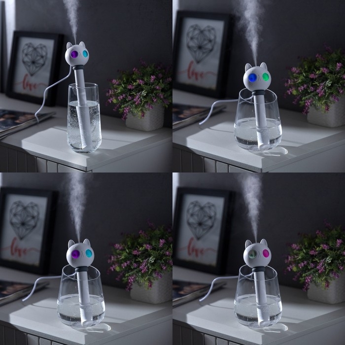 Увлажнитель воздуха "Кот" HM-22, ультразвуковой, погружной, портативный, USB, белый