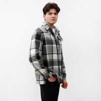 Рубашка мужская в клетку MIST, размер 54, черный/белый