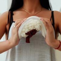 Тапочки женские с открытым носом, размер 40-41, бордовый бант