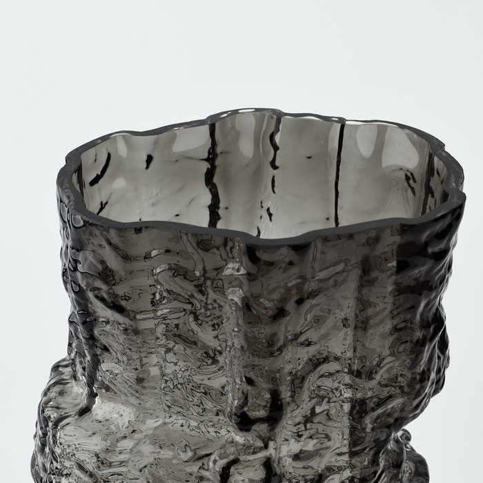 Ваза для цветов &laquo;Маунтин блэк&raquo; из черного стекла 25&times;15,5&times;15,5 см