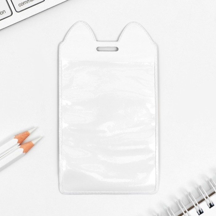 Чехол для бейджа &laquo;Котик в цветах&raquo;, 11,6 х 6,6 см