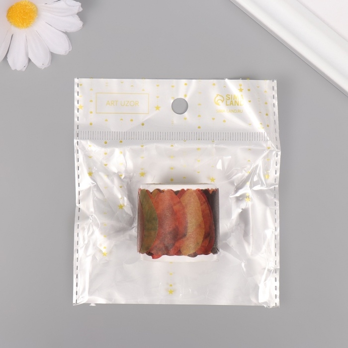 Клейкая лента бумага Клейкая лента бумага "Листья осени" 50 картинок 3,5х3,5х3.7 см