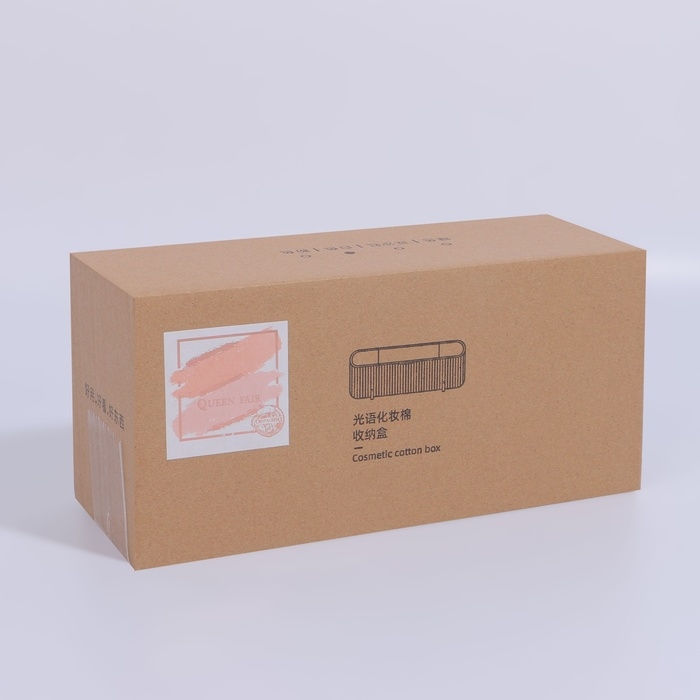 Органайзер для хранения, с крышкой, 3 секции, 21 &times; 8 &times; 9 см, цвет белый/розовое-золото