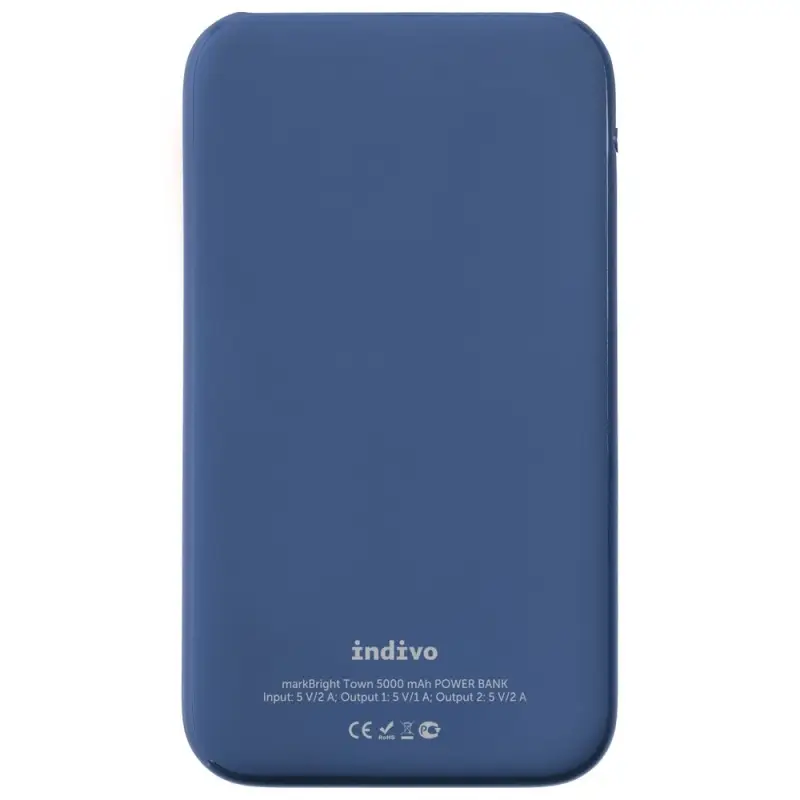 Аккумулятор с подсветкой markBright Town, 5000 мАч, синий
