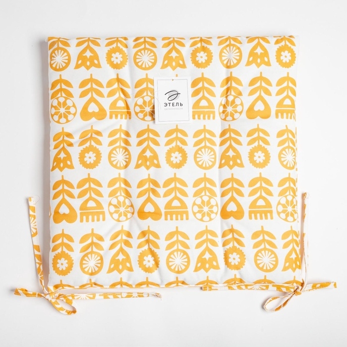 Сидушка на стул Этель Yellow garden 42х42см, 100% хлопок, 190 г/м2 Сидушка на стул Этель Yellow garden 42х42см, 100% хлопок, 190 г/м2