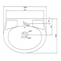 Умывальник ЛЗСФ "Антей", ширина 550 мм, с переливом, с отверстием под смеситель