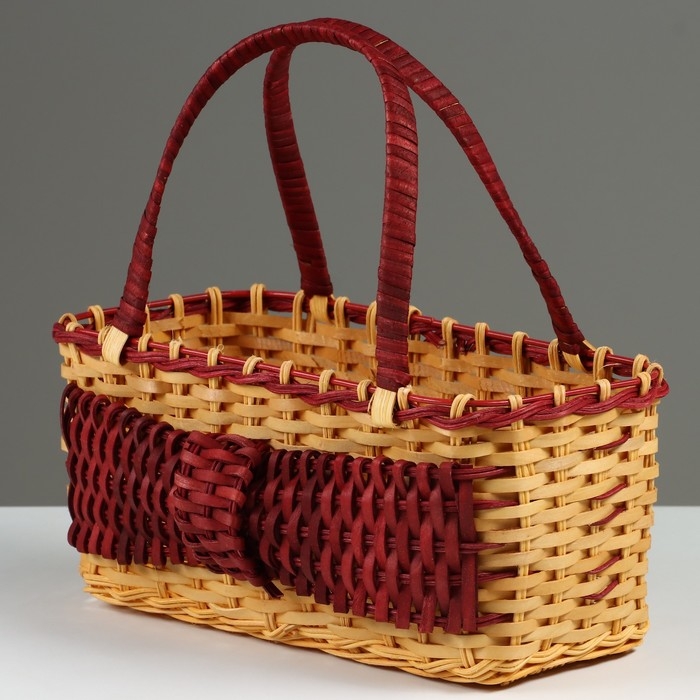 Корзина плетеная, с бантом, 27 х 13 х 11/24 см, секвойя Корзина плетеная, с бантом, 27 х 13 х 11/24 см, секвойя