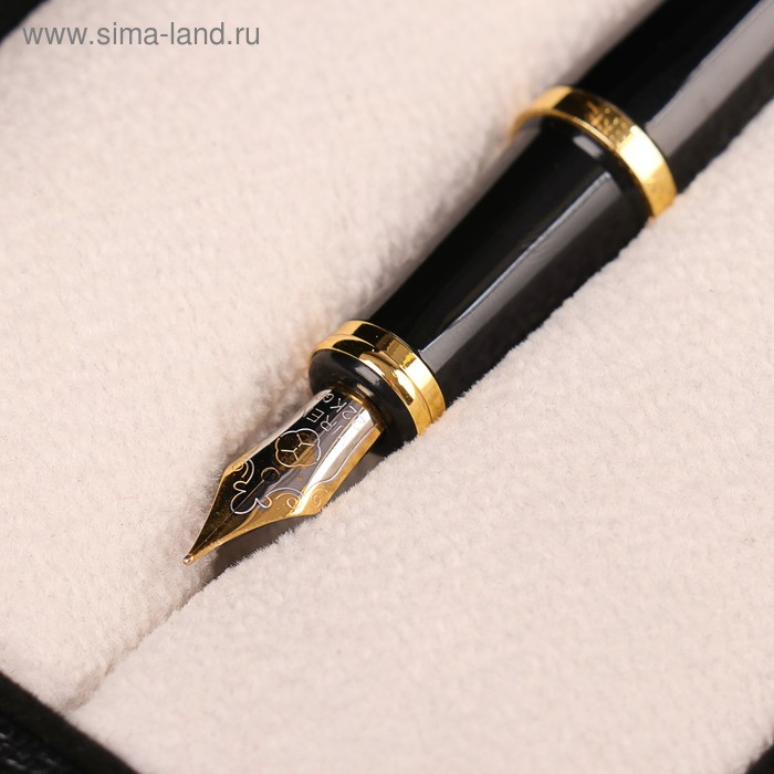 Ручка подарочная, перьевая, в кожзам футляре, VIP, корпус чёрный Ручка подарочная, перьевая, в кожзам футляре, VIP, корпус чёрный