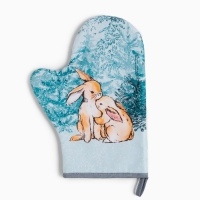 Новый год.Варежка-прихватка "Let it snow" 20х28 см, саржа, 100% х/л, ватин 250 г/м2