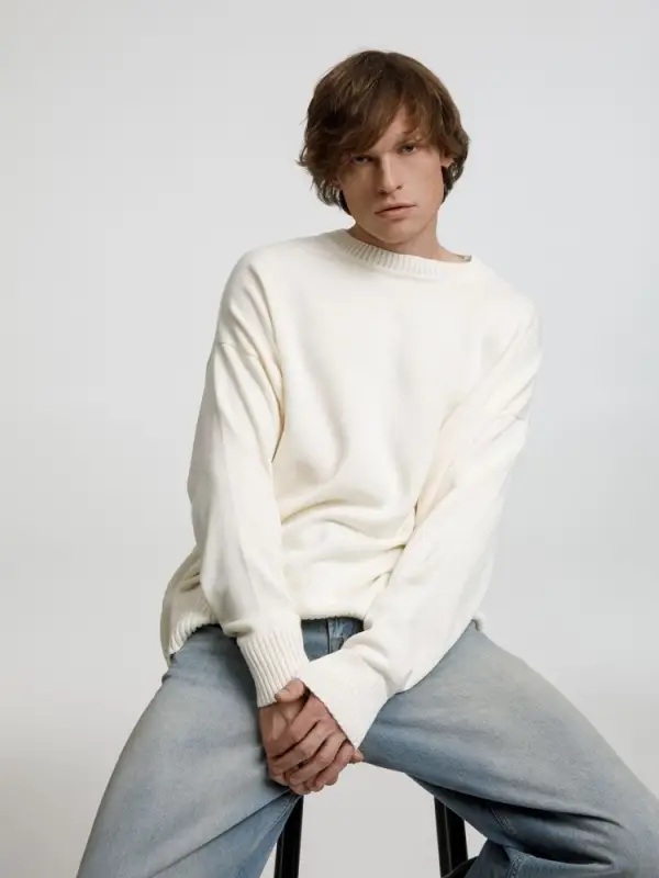 Джемпер оверсайз унисекс Stated в сумке, белый (молочный), размер S/M