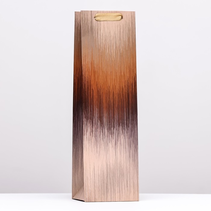 Пакет  под бутылку &laquo;Aventurine&raquo;, бронзовый, 12 x 40 x 10 см