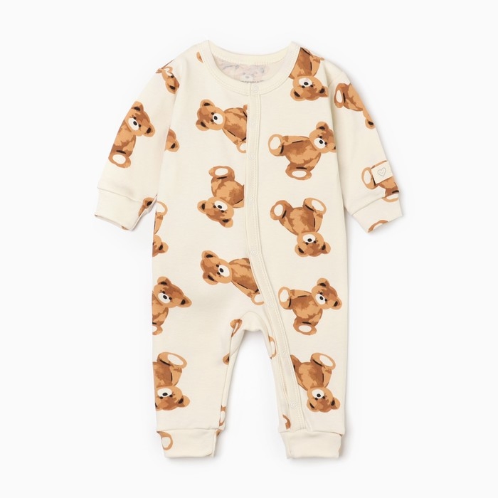 Комбинезон Крошка Я "Медвежата", рост 80-86, бежевый