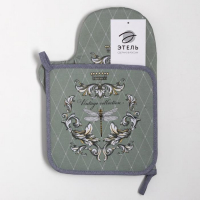 Набор кухонный &laquo;Vintage collection&raquo; варежка-прихватка 20х28см, прихватка 19х19см,100% хл